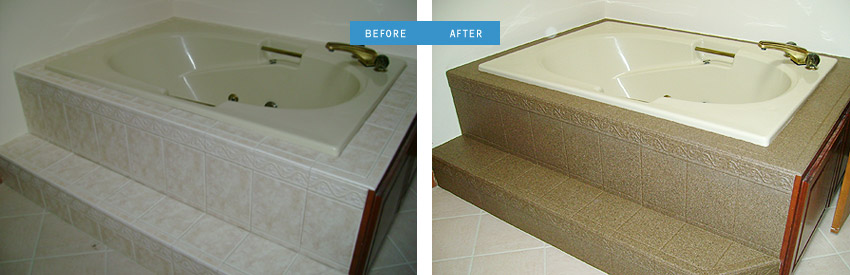 Before and after of bathtub